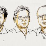 Un dessin animé composé de Karl Deisseroth, Peter Hegemann et Georg Nagel, tous de couleur beige et beige.