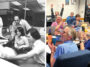 Une comparaison d'images fractionnées de groupes de personnel de mission à différentes périodes.